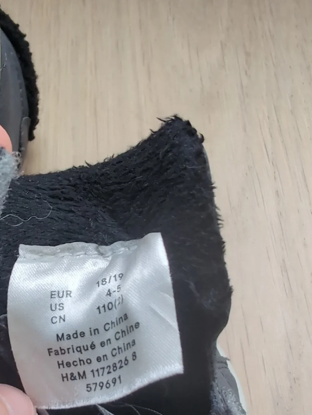 H&M Black Kids Faux-Fur High-Top Boots with White Sole